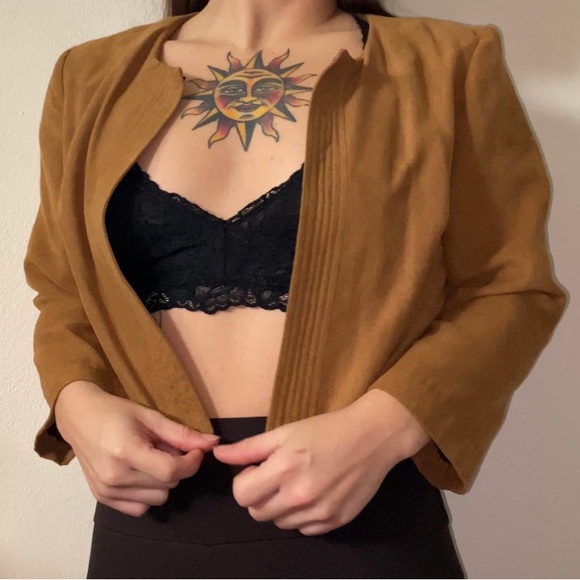 Brown Suede Like Blazer - Picture 1 of 5